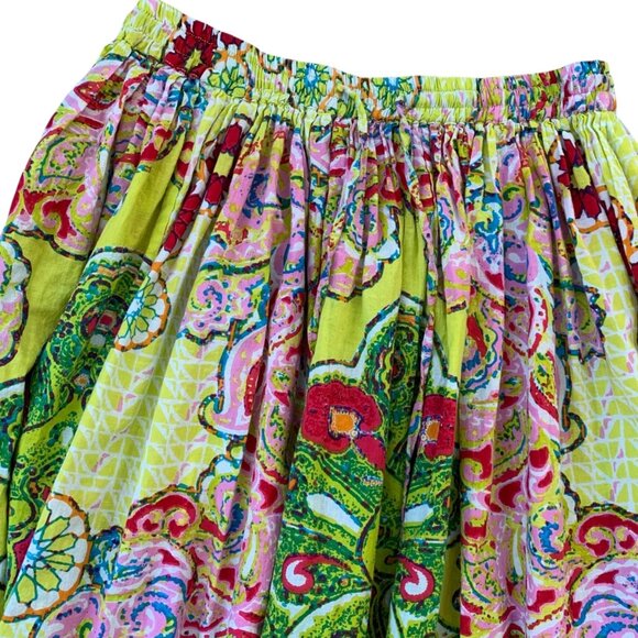 Bedford Fair Novelty Print Art To Wear Neon Boho Midi Skirt PS - Picture 5 of 6